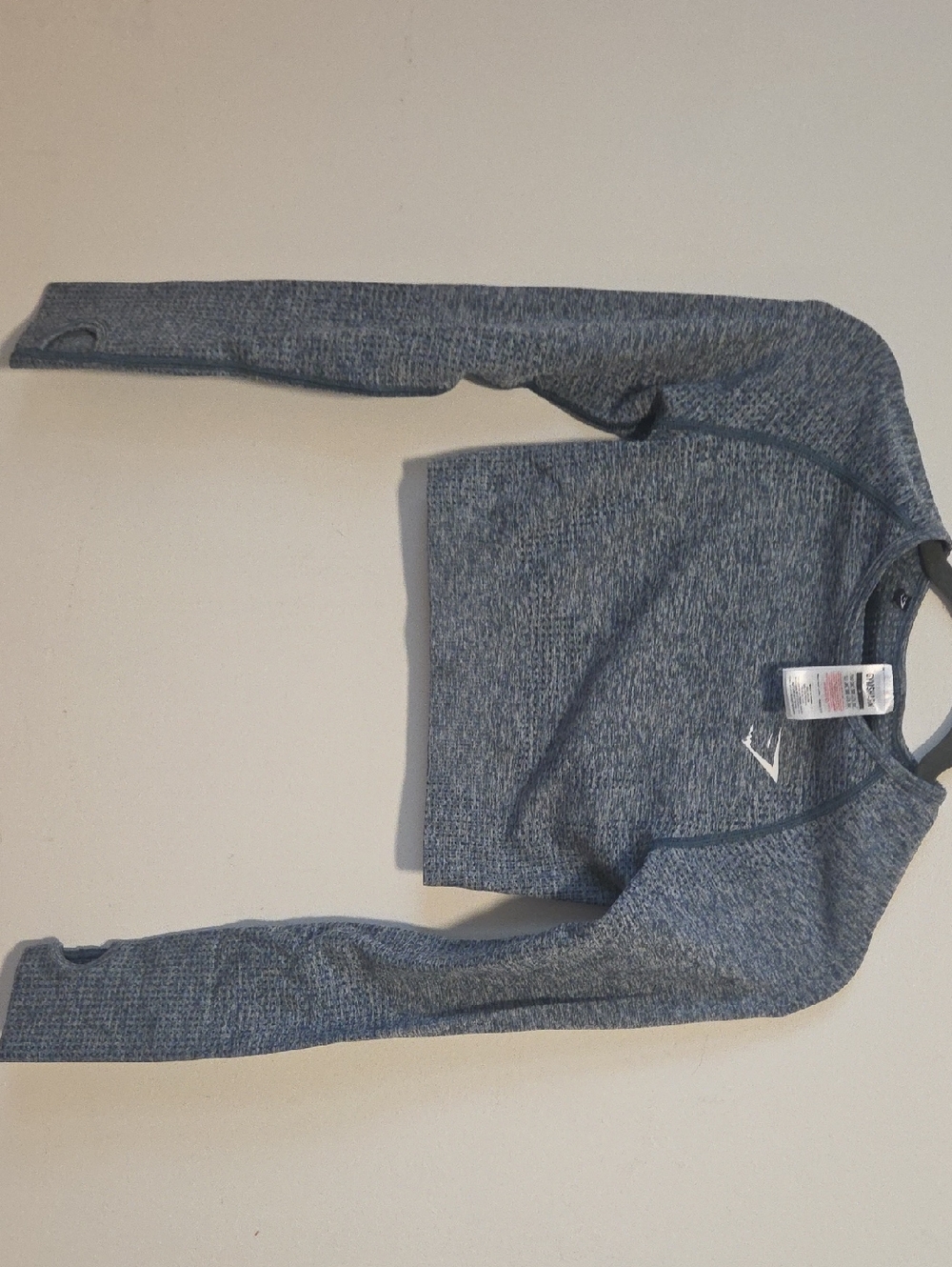 Gymshark Heathered Blue Cropped Athletic Top